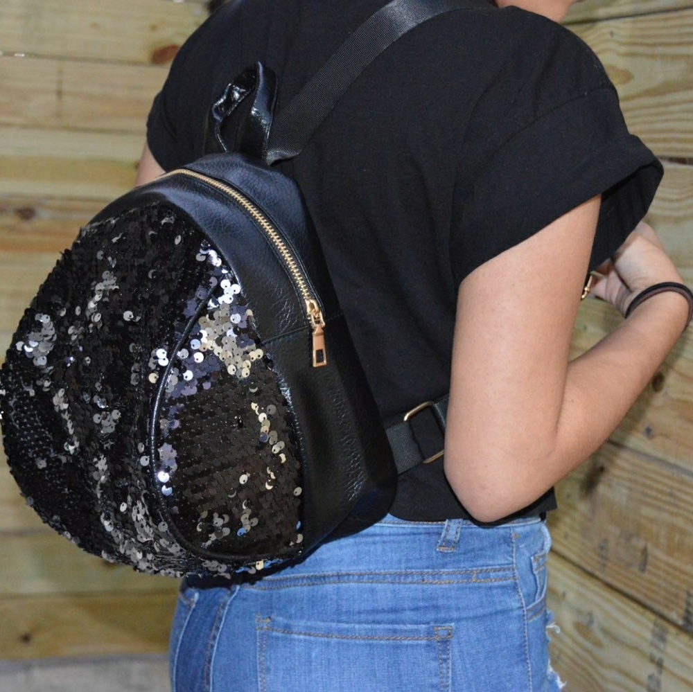 Black Sequins Backpack - image 3
